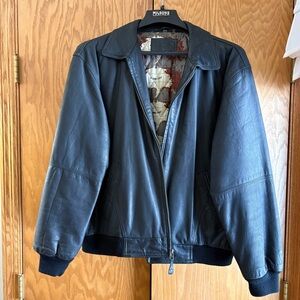 St. John's Bay Quilted Jacket with Black Leather Patch Size XL